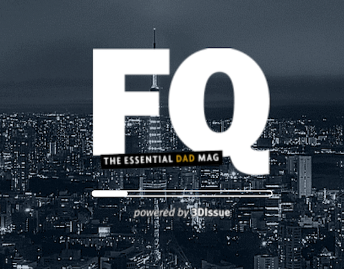 The FQ Mag logo appearing above the Flipbook loading bar